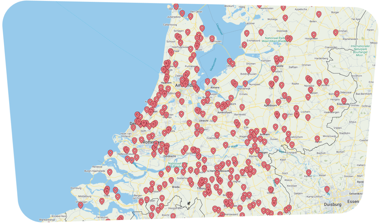 kaart van locatie fabriekswinkel